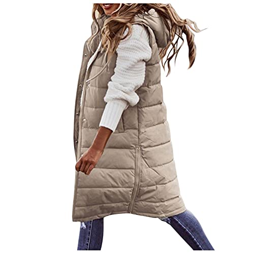 Leichte Steppweste Lang Große Größen Daunenweste Damen Mit Kapuze Vest Ärmellos Lange Warm Westen Winter Beige Longweste Outdoor Leicht Sweatjacke Oversize ReißVerschluss Kapuzenjacke Hoodie Leichte Steppweste Lang Große Größen Daunenweste Damen Mit Kapuze Vest Ärmellos Lange Warm Westen Winter Beige Longweste Outdoor Leicht Sweatjacke Oversize ReißVerschluss Kapuzenjacke Hoodie von CCOOfhhc