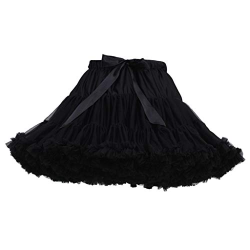 Petticoat Unterrock Kurz Damen Rock Karneval Kleid Glitzerrocke Mesh 50er Rockabilly Tüllrock Reifrock Tanzen Elastisch Midirock Tanzkleid Tütü Modern Unterrock Halbrock von CCOOfhhc