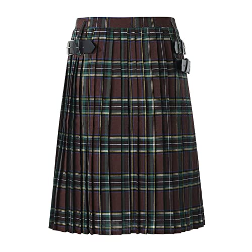 Schottischer Kilt Klassischer Rock Herren Karo Rock mit Taschen kurzer Schottenrock Karierter Kilt Schottischer Klassischer Mit Kontrasttaschen Schottischen Stil Individualität Vintage Rock von CCOOfhhc