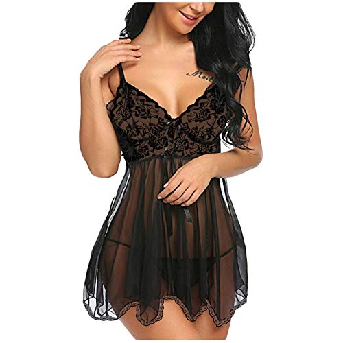 CCOOfhhc Sexy Nachthemd Damen Für Sex Nachtkleid Mesh Frau Minikleid Reizwäsche Strapse Grosse Grössen Nachtwäsche Lang Erotik üBergröße Negligee Schlafanzug Valentinstag Reizvoll Sleepwear von CCOOfhhc