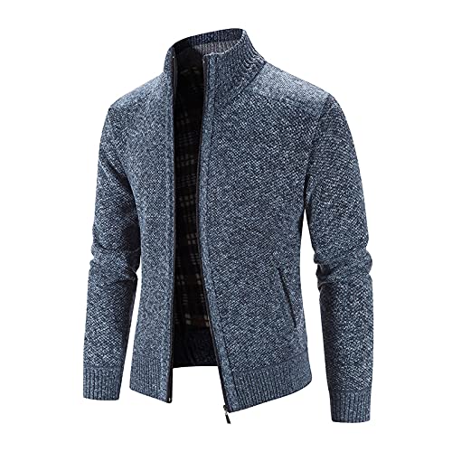 Trachtenjacke Herren Strick Übergang Kaputze Strickjacke Cardigan Fleece-gefüttert Stricken FreizeitStrickpullover Gestrickt Outdoor Wintermantel Strick-Jacke Freizeitjacke Pullover Kapuzenpuiil von CCOOfhhc