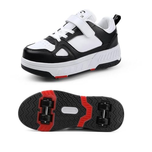 CCVHHDJJ Mädchen Schuhe Kinder Rollschuhe Mädchen Schuhe Mit 4 Rädern Doppelreihe Vier Räder Trainer Outdoor Gymnastik Rollschuhlaufen Laufen Technische Skateboarding Schuhe (Color : 2, Size : 33 EU) von CCVHHDJJ