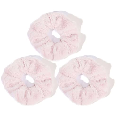 CCYXFB 3 Stück Haargummi Ohne Beschädigung, Plüsch Haargummis Mädchen Für Winter, Weiche Dicke Haarband, Haarschmuck Damen-Rosa Ⅲ-D: 10cm(3.9inch) von CCYXFB