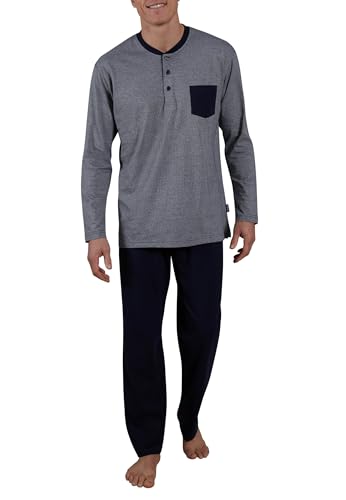 Ceceba Herren Pyjama, Langarm, Baumwolle, Single Jersey, Navy, gestreift 64 von Ceceba