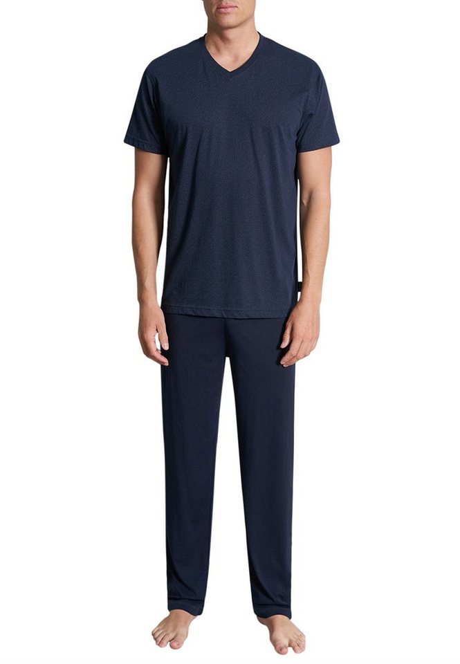 CECEBA Pyjama CECEBA Herren Pyjama blau bedruckt (1 tlg) von CECEBA