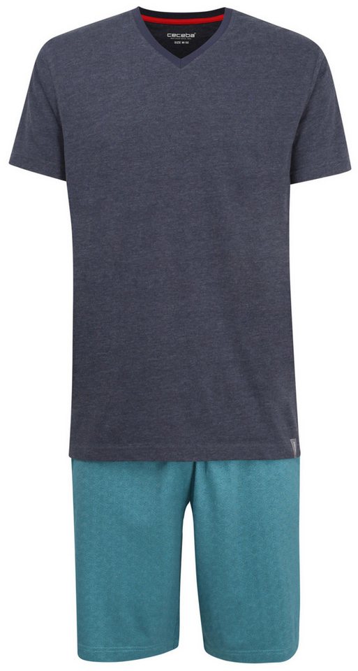 CECEBA Pyjama Herren Schlafanzug Shorty Baumwolle von CECEBA