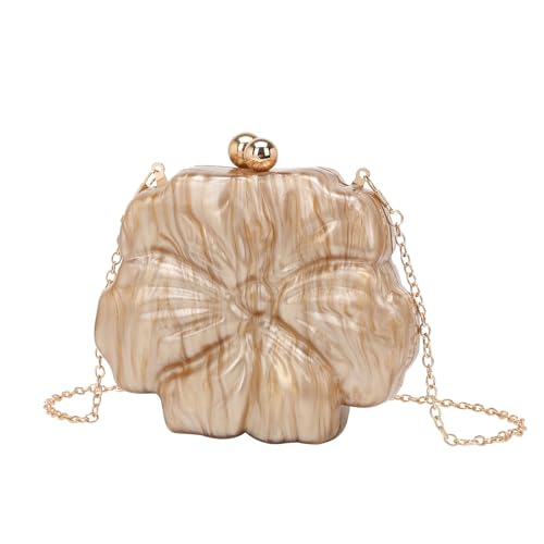 CEKGDB Banketttasche, Blume, mehrfarbig, Acryl, frischer und süßer Stil, Clutch, Abendtasche, Kette, goldfarben, Einheitsgröße CEKGDB Banketttasche, Blume, mehrfarbig, Acryl, frischer und süßer Stil, Clutch, Abendtasche, Kette, goldfarben, Einheitsgröße von CEKGDB