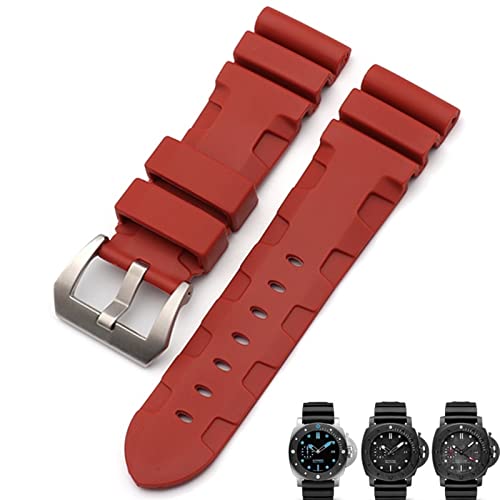 CEKGDB Uhrenarmband für Panerai Submersible Luminor PAM Uhrenarmband aus Naturgummi, 26 mm, Schwarz / Blau / Rot / Orange, 26mm SPin, Achat von CEKGDB