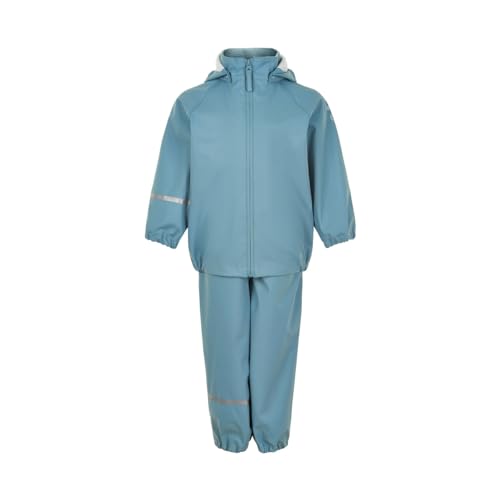 CeLaVi Unisex Kids Basic Recycle PU Rainwear Set, Smoke Blue, 90 von Celavi