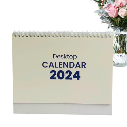 Tischkalender - 12 monatliche Tischkalender - Januar 2024 – Dezember 2024, 22,9 x 17,8 cm Schleifkalender, Ihr persönlicher Tagesplaner für den Schreibtisch zu Hause Cenmoo von CENMOO