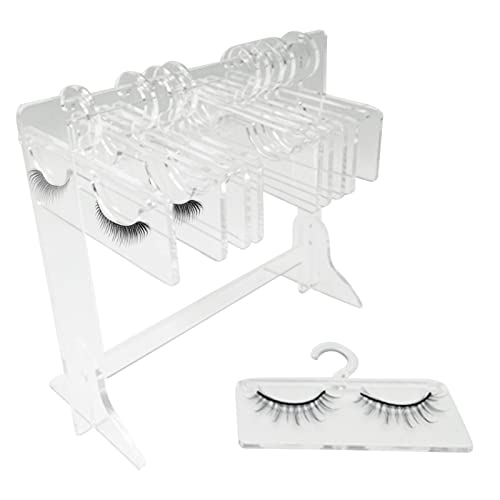 Wimpern-Präsentationsständer, falscher Acryl-Wimpernhalter, Wimpern-Organizer mit 10 Kleiderbügeln, Organizer-Pfropfständer, Wimpernverlängerungsregal, Wimpern-Display-Kosmetikbehälter für Wimpernverl von CENMOO