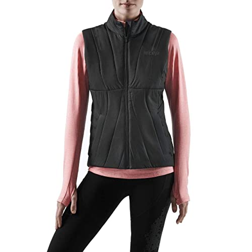 CEP – Winter Run Vest für Damen | Outdoor Laufweste aus windfestem Material in schwarz Größe M von CEP