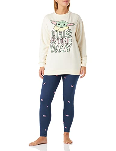 CERDÁ LIFE'S LITTLE MOMENTS Damen Pyjama Femme d'Hiver de Baby Yoda [ The Mandalorian ] 100% Coton Avec T-Shirt et Pantalon-Licence Officielle Star Wars Pyjamaset, Blanc, XL von CERDÁ LIFE'S LITTLE MOMENTS