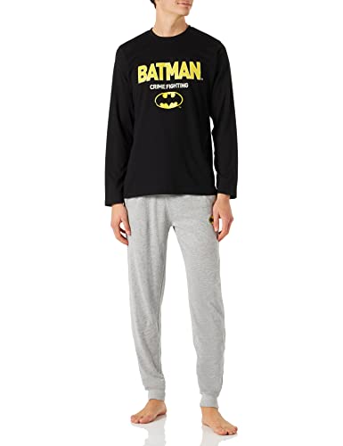 CERDÁ LIFE'S LITTLE MOMENTS Herren Batman Schlafanzug Winter Pyjama 100% Baumwolle mit Langarm T-Shirt und Langer Hose Pyjamaset, Schwarz, XL von CERDÁ LIFE'S LITTLE MOMENTS