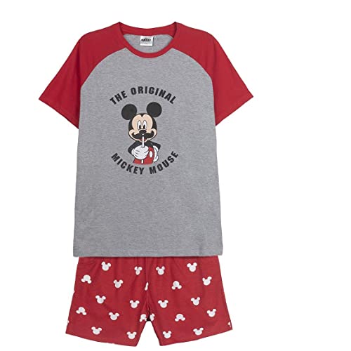 CERDÁ LIFE'S LITTLE MOMENTS Herren Schlafanzug Mickey Mouse Motiven Bedruckt | Aus 100% Baumwolle hergestellt-Offizielle Lizenz Disney, Rot, S von CERDÁ LIFE'S LITTLE MOMENTS