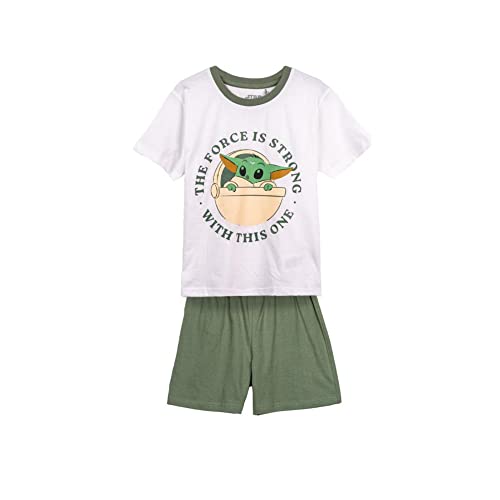 CERDÁ LIFE'S LITTLE MOMENTS Unisex Baby Pijama Corto The Mandalorian GROGU Der mandalorianische Sommerpyjama für Jungen, Weiß und grün, 10 Jahre von CERDÁ LIFE'S LITTLE MOMENTS