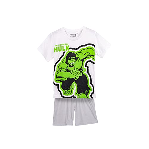CERDÁ LIFE'S LITTLE MOMENTS Unisex Baby Schlafanzug für Kinder Hulk-Sommerpyjama für Jungen, Weiß, 104 von CERDÁ LIFE'S LITTLE MOMENTS