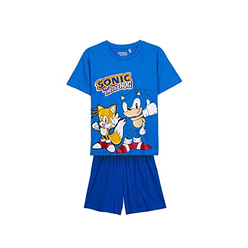 CERDÁ LIFE'S LITTLE MOMENTS Unisex Baby Schlafanzug für Kinder Sonic Sommerpyjama für Jungen, Blau, 128 von CERDÁ LIFE'S LITTLE MOMENTS