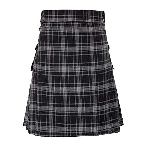 CEWIFO einfach und stilvoll schottischer Kilt Faltenrock schwarz Faltenrock mädchen 164 Männer Traditioneller Kilt schottenrock Herren Kilt original Scottish Skirt Women Faltenrock lang Maxi von CEWIFO