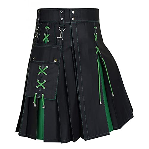 schlanker Passform Moderne bequemem Stoff für Sie zu tragen schottischer Kilt Scottish Skirt Schuhe schottischer Kilt Schuhe Faltenrock für Herren Retro Rock Stilvolle Party von CEWIFO