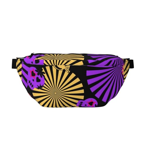 Bauchtasche mit Totenköpfen und Regenschirmen, mit verstellbarem Gürtel, für Damen und Herren, mehrfarbig, Einheitsgröße, Wanderrucksack Bauchtasche mit Totenköpfen und Regenschirmen, mit verstellbarem Gürtel, für Damen und Herren, mehrfarbig, Einheitsgröße, Wanderrucksack von CFAN
