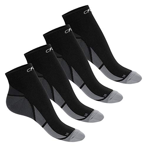 CFLEX Herren & Damen Sport Kompressionssocke (4 Paar) Kurzschaft Socken - Schwarz-Grau 43-46 von CFLEX