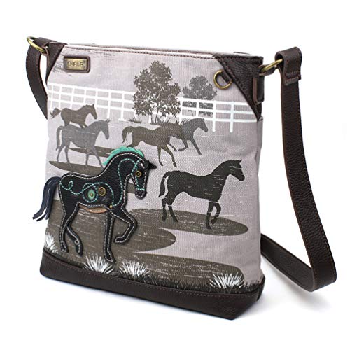 CHALA Safari Canvas Mittelgroße Umhängetasche - Horse Grey von CHALA