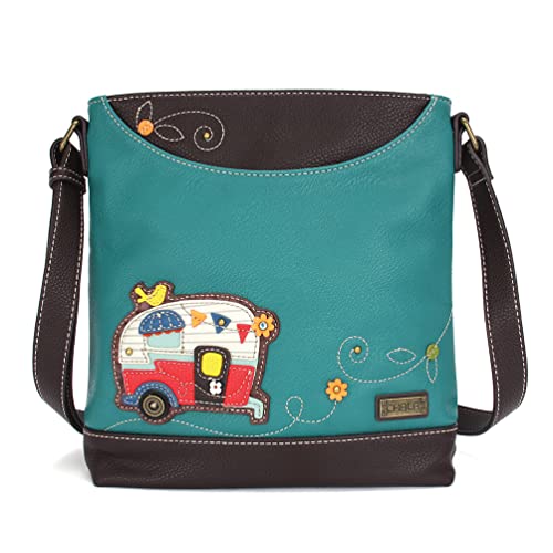 CHALA Sweet Messenger Mittelgroße Schultertasche mit verstellbarem Riemen, Camper - Türkis, Einheitsgröße von CHALA