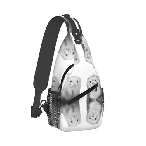 CHANGLEI Ferrets Herren-Umhängetasche, lässiges Crossbody-Brusttasche, strapazierfähiges Polyester mit stilvollem Druck, knitterfreies Design, großes Fassungsvermögen, perfekt für Reisen, den CHANGLEI Ferrets Herren-Umhängetasche, lässiges Crossbody-Brusttasche, strapazierfähiges Polyester mit stilvollem Druck, knitterfreies Design, großes Fassungsvermögen, perfekt für Reisen, den von CHANGLEI