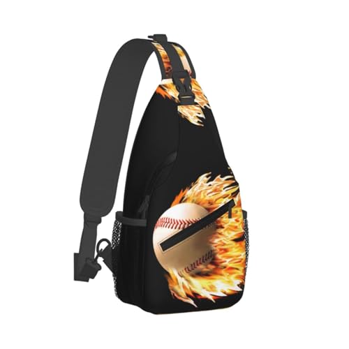 CHANGLEI Fire Baseball Herren-Umhängetasche, lässiges Crossbody-Brusttasche, strapazierfähiges Polyester mit stilvollem Druck, knitterfreies Design, großes Fassungsvermögen, perfekt für Reisen, den CHANGLEI Fire Baseball Herren-Umhängetasche, lässiges Crossbody-Brusttasche, strapazierfähiges Polyester mit stilvollem Druck, knitterfreies Design, großes Fassungsvermögen, perfekt für Reisen, den von CHANGLEI