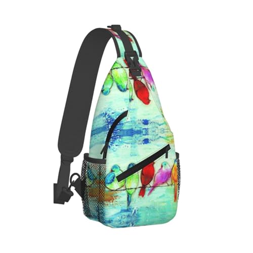 CHANGLEI Five Singing Birds Herren-Umhängetasche, lässiges Crossbody-Brusttasche, strapazierfähiges Polyester mit stilvollem Druck, knitterfreies Design, große Speicherkapazität, perfekt für Reisen CHANGLEI Five Singing Birds Herren-Umhängetasche, lässiges Crossbody-Brusttasche, strapazierfähiges Polyester mit stilvollem Druck, knitterfreies Design, große Speicherkapazität, perfekt für Reisen von CHANGLEI