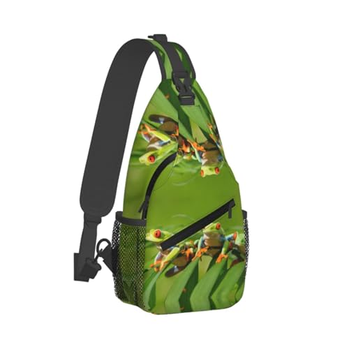 CHANGLEI Funny Frogs Herren-Umhängetasche, lässiges Crossbody-Brusttasche, strapazierfähiges Polyester mit stilvollem Druck, knitterfreies Design, großes Fassungsvermögen, perfekt für Reisen, den CHANGLEI Funny Frogs Herren-Umhängetasche, lässiges Crossbody-Brusttasche, strapazierfähiges Polyester mit stilvollem Druck, knitterfreies Design, großes Fassungsvermögen, perfekt für Reisen, den von CHANGLEI