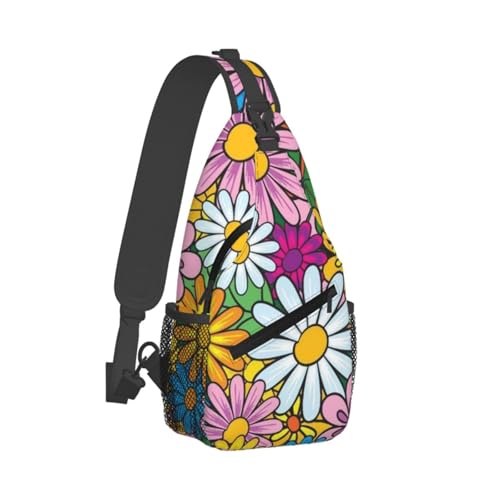 CHANGLEI Lässige Umhängetasche für Herren, Cartoon-Blumenmuster, strapazierfähiges Polyester mit stilvollem Druck, knitterfreies Design, große Speicherkapazität, perfekt für Reisen, den täglichen CHANGLEI Lässige Umhängetasche für Herren, Cartoon-Blumenmuster, strapazierfähiges Polyester mit stilvollem Druck, knitterfreies Design, große Speicherkapazität, perfekt für Reisen, den täglichen von CHANGLEI
