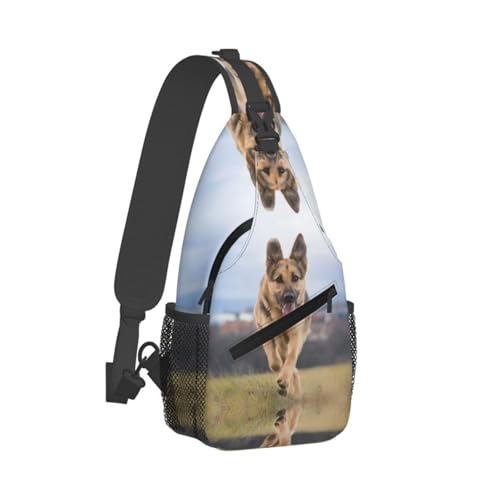 CHANGLEI Lässige Umhängetasche für Herren, Motiv: Deutscher Schäferhund, strapazierfähiges Polyester mit stilvollem Druck, knitterfreies Design, große Speicherkapazität, perfekt für Reisen, den CHANGLEI Lässige Umhängetasche für Herren, Motiv: Deutscher Schäferhund, strapazierfähiges Polyester mit stilvollem Druck, knitterfreies Design, große Speicherkapazität, perfekt für Reisen, den von CHANGLEI