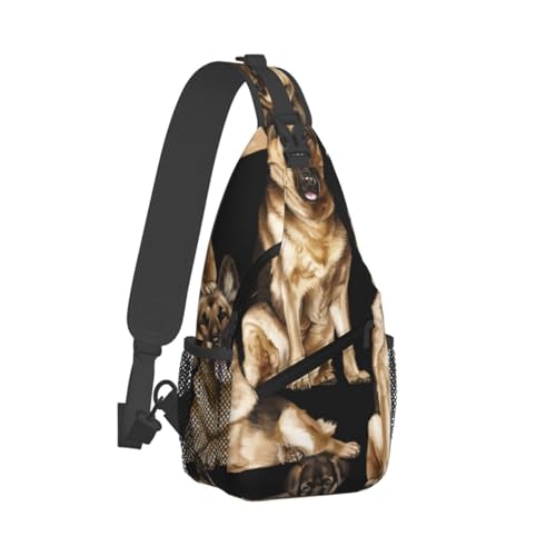 CHANGLEI Lässige Umhängetasche für Herren, Motiv: Deutscher Schäferhund, strapazierfähiges Polyester mit stilvollem Druck, knitterfreies Design, große Speicherkapazität, perfekt für Reisen, den CHANGLEI Lässige Umhängetasche für Herren, Motiv: Deutscher Schäferhund, strapazierfähiges Polyester mit stilvollem Druck, knitterfreies Design, große Speicherkapazität, perfekt für Reisen, den von CHANGLEI