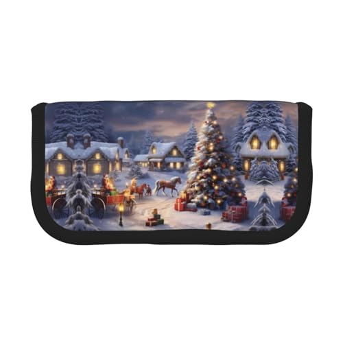 CHANGLEI Merry Christmas-2 Robustes Leinen-Federmäppchen mit Volldruck-Design, Doppelreißverschluss, schwarzer Rand, kontrastierendes Design, Mehrzweck-Organizer CHANGLEI Merry Christmas-2 Robustes Leinen-Federmäppchen mit Volldruck-Design, Doppelreißverschluss, schwarzer Rand, kontrastierendes Design, Mehrzweck-Organizer von CHANGLEI