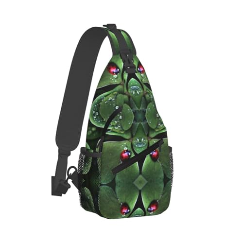 CHANGLEI Sitting Green Herren-Umhängetasche mit dreiblättrigem Insekten, lässiges Crossbody-Brusttasche, strapazierfähiges Polyester mit stilvollem Druck, knitterfreies Design, große Speicherkapazität CHANGLEI Sitting Green Herren-Umhängetasche mit dreiblättrigem Insekten, lässiges Crossbody-Brusttasche, strapazierfähiges Polyester mit stilvollem Druck, knitterfreies Design, große Speicherkapazität von CHANGLEI