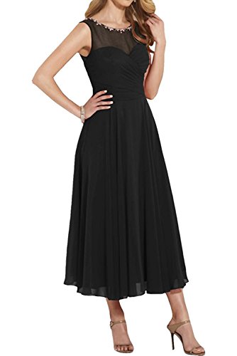 Charmant Damen Schwarz Chiffon Festlich Abendkleider Langes Ballkleider Partykleider Festliche Kleider Neu-42 Schwarz von CHARMANT BRAUT