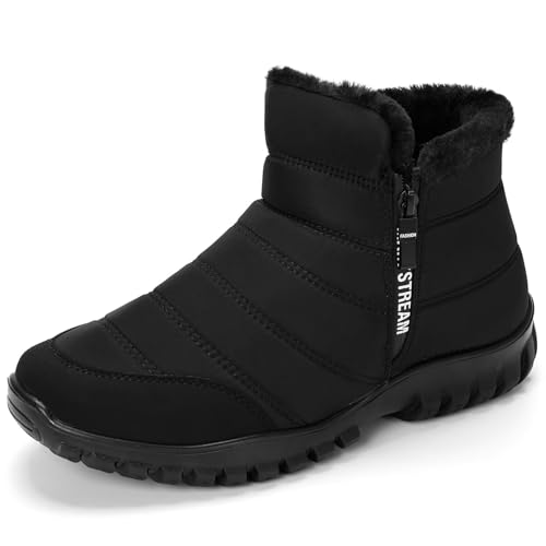 CHDDHX Winterschuhe Herren Gefüttert Winterstiefel Wasserdicht Warm Winter Schneestiefel Kurzschaft Stiefel Rutschfest Kurz Winterboots für Männer, Schwarz Größe 41 CHDDHX Winterschuhe Herren Gefüttert Winterstiefel Wasserdicht Warm Winter Schneestiefel Kurzschaft Stiefel Rutschfest Kurz Winterboots für Männer, Schwarz Größe 41 von CHDDHX