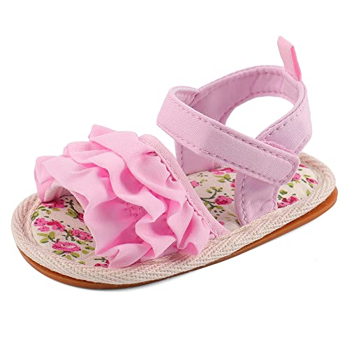 CHEERFUL MARIO Baby Mädchen Sandalen Lauflernschuhe für Baby Mädchen im Sommer Rosa 2 6-12 Monate von CHEERFUL MARIO