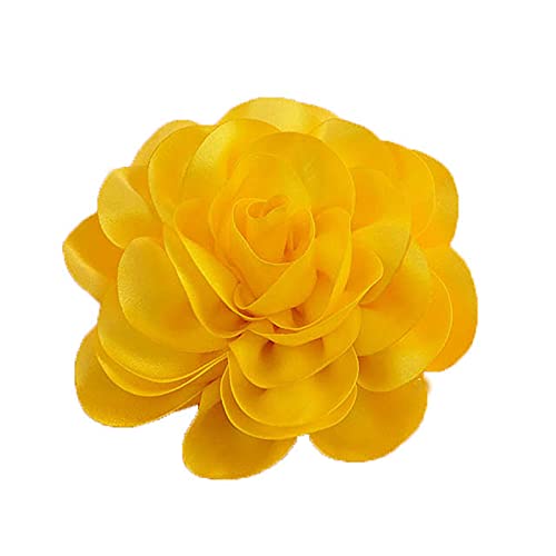 20,3 cm große übergroße Blume Stoff Rose Blumen Brosche Pin Blume für Frauen und Männer, übergroße Blume Corsage Brosche für Hochzeit, Party, Kleid und Schal (gelb) von CHENGXINWENHUA