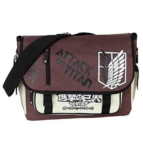 CHENMA Anime Canvas College Umhängetasche AOT Daypack Single Schultertasche Büchertasche Backpack Laptop Bag Attack on Titan von CHENMA