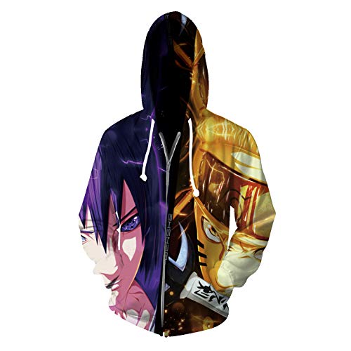 CHENMA Herren Anime Kakashi Itachi Akatsuki Langarm Bomberjacke mit durchgehendem Reißverschluss mit Kapuze jacke von CHENMA