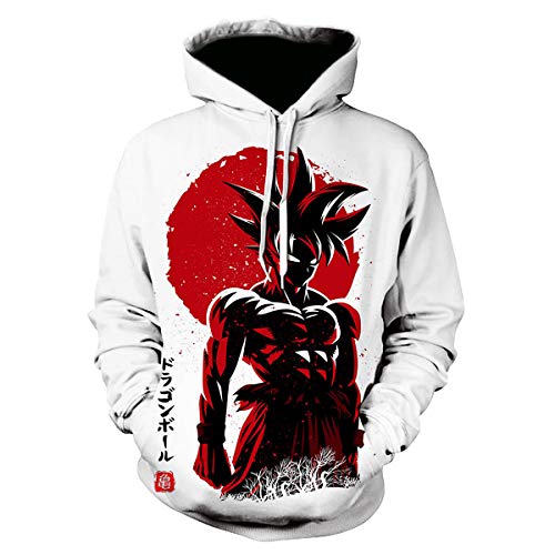 CHENMA Herren Cosplay Goku Kakarot 3D-Druck Pullover Kapuzen-Sweatshirt mit Kängurutasche von CHENMA