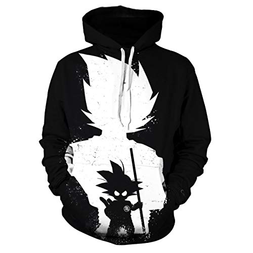 CHENMA Herren Cosplay Goku Vegeta Bedrucktes Hoodie-Sweatshirt mit Fronttasche von CHENMA