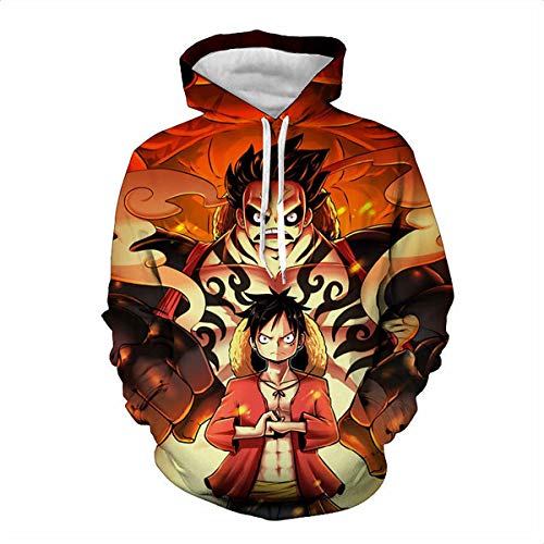 Chenma Herren Einteiliges Sweatshirt mit 3D-Druck, Kapuze und Känguru-Tasche, Farbe 7, L von CHENMA