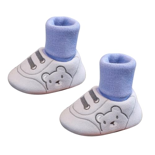 CHENRI Süße Baby-Winterschuhe, Stricken Babybodenschuhe Kleinkind Schuhe, Warm Schneestiefel, Neugeborenes Krabbelschuhe, Gefütterte Winterstiefel, Winterschuhe für Mädchen Jungen (Blau, 12cm) von CHENRI