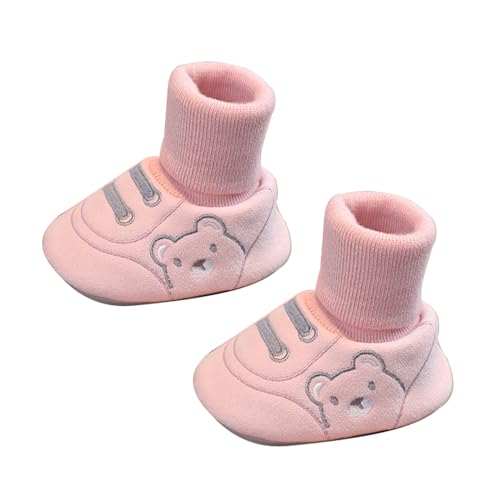 CHENRI Süße Baby-Winterschuhe, Stricken Babybodenschuhe Kleinkind Schuhe, Warm Schneestiefel, Neugeborenes Krabbelschuhe, Gefütterte Winterstiefel, Winterschuhe für Mädchen Jungen (Rosa, 11cm) von CHENRI