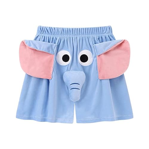 Elephant Pajama Short, Unisex Screaming Couple Flying Elephant Short, Fliegendem Elefanten Unisex-Shorts, Große Nase und Ohren Pyjama Hose (DE/NL/SE/PL, Alphanumerisch, M, Regular, Regular, S-Blue) von CHENRI