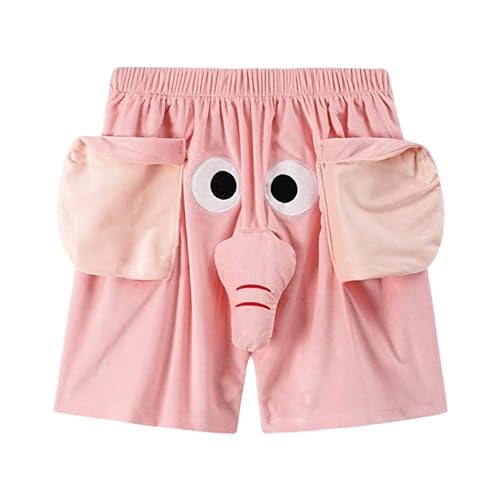 Elephant Pajama Short, Unisex Screaming Couple Flying Elephant Short, Fliegendem Elefanten Unisex-Shorts, Große Nase und Ohren Pyjama Hose (DE/NL/SE/PL, Alphanumerisch, XL, Regular, Regular, S-Pink) von CHENRI